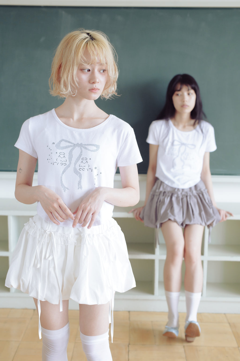 frill balloon skirt(white)