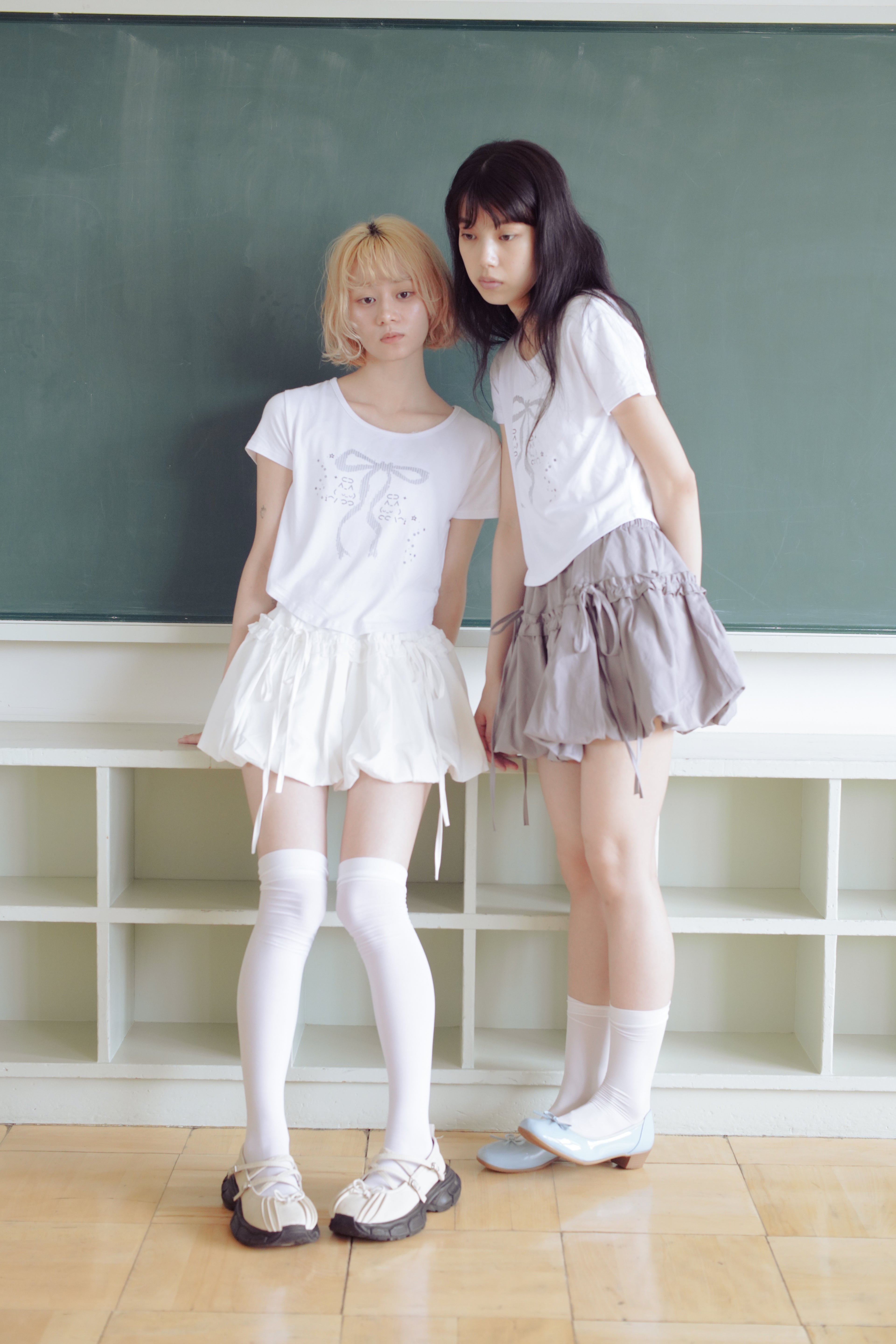 frill balloon skirt(white)