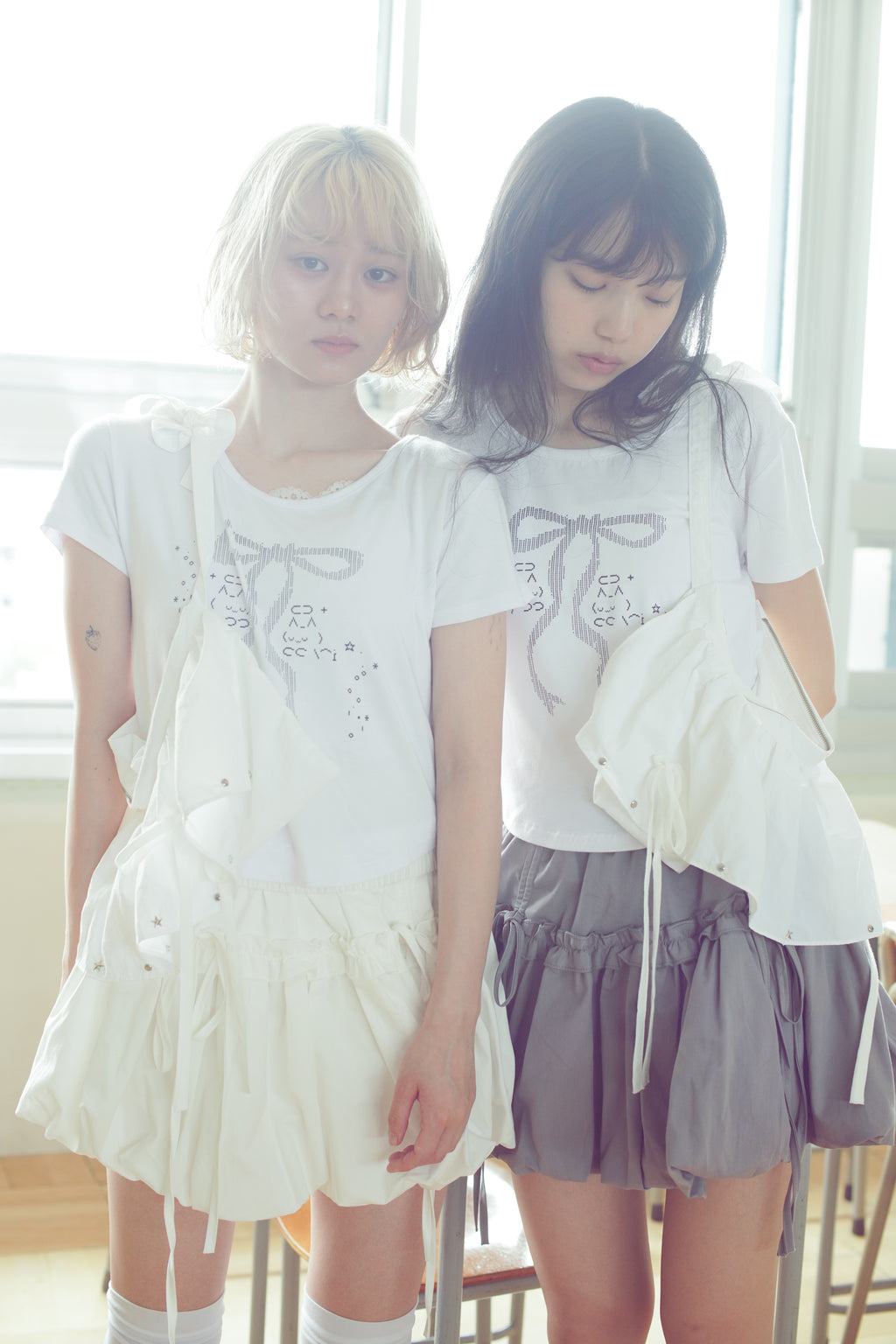 frill balloon skirt(white)