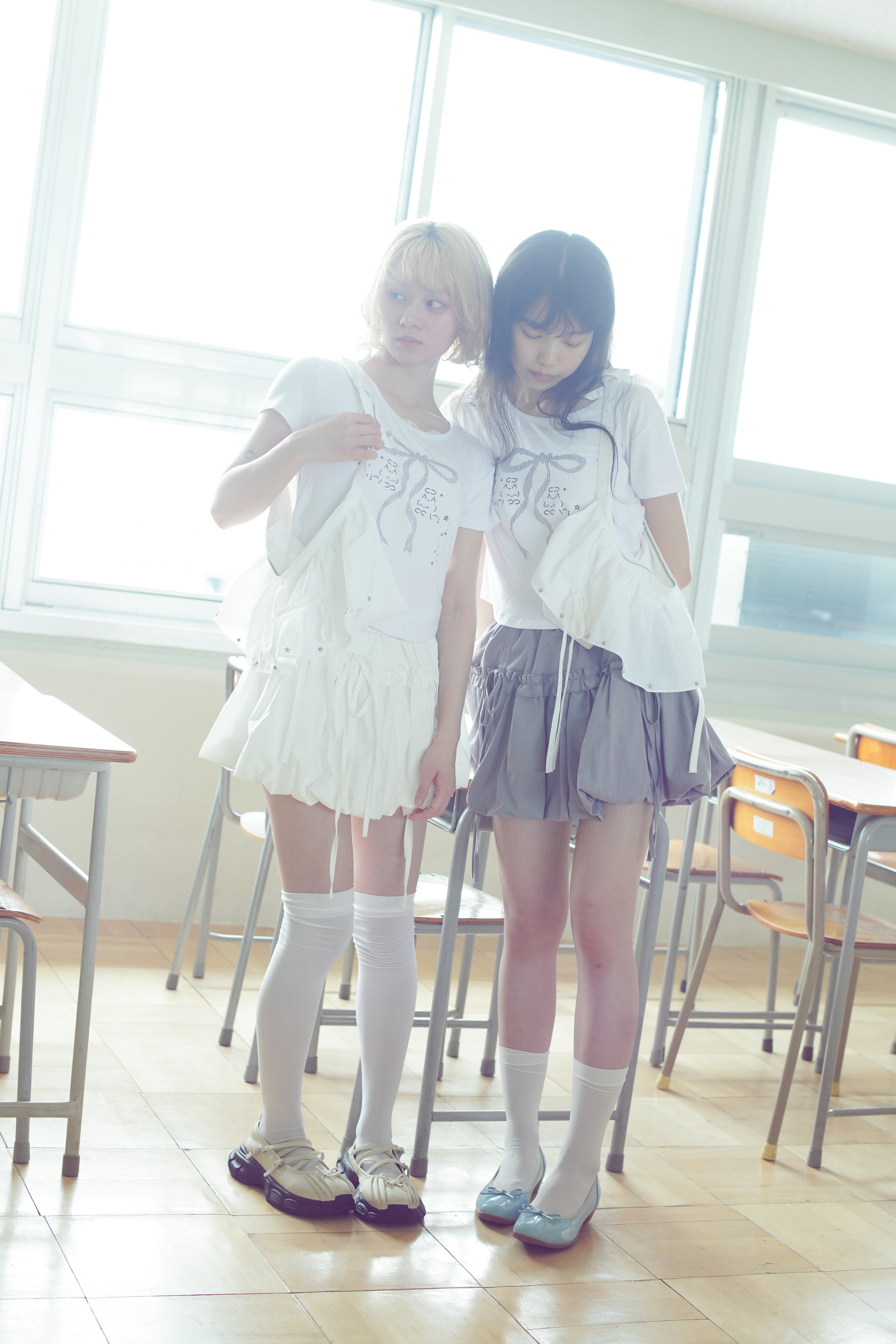 frill balloon skirt(white)