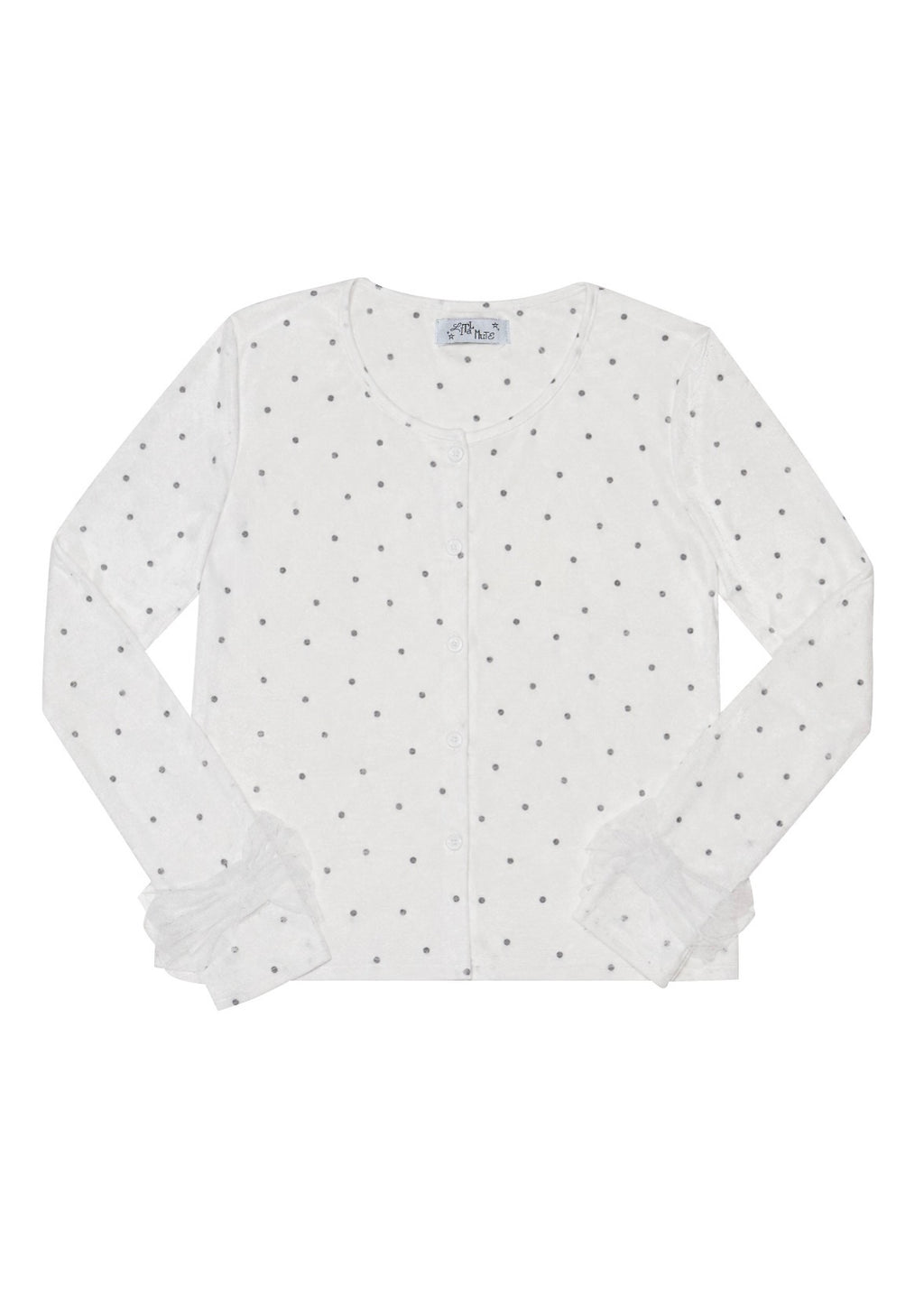 ribbon sleeve cardigan(whitedot)