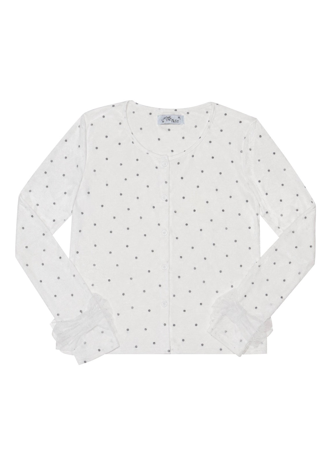 ribbon sleeve cardigan(whitedot)