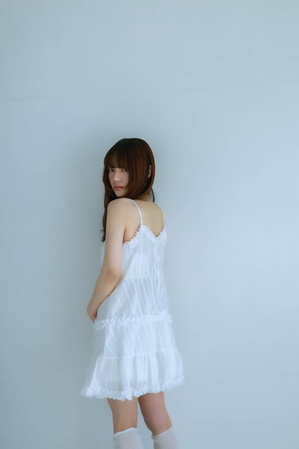 frill cami onepiece(white)