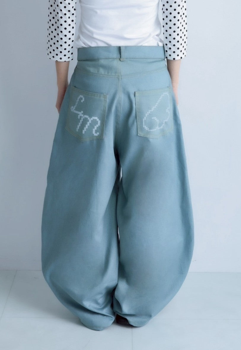 3Dpixel print denim(rightblue)