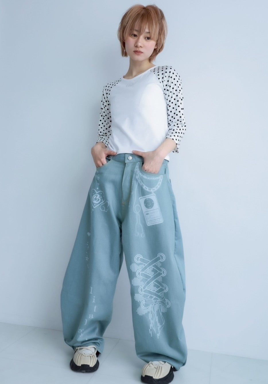 3Dpixel print denim(rightblue)