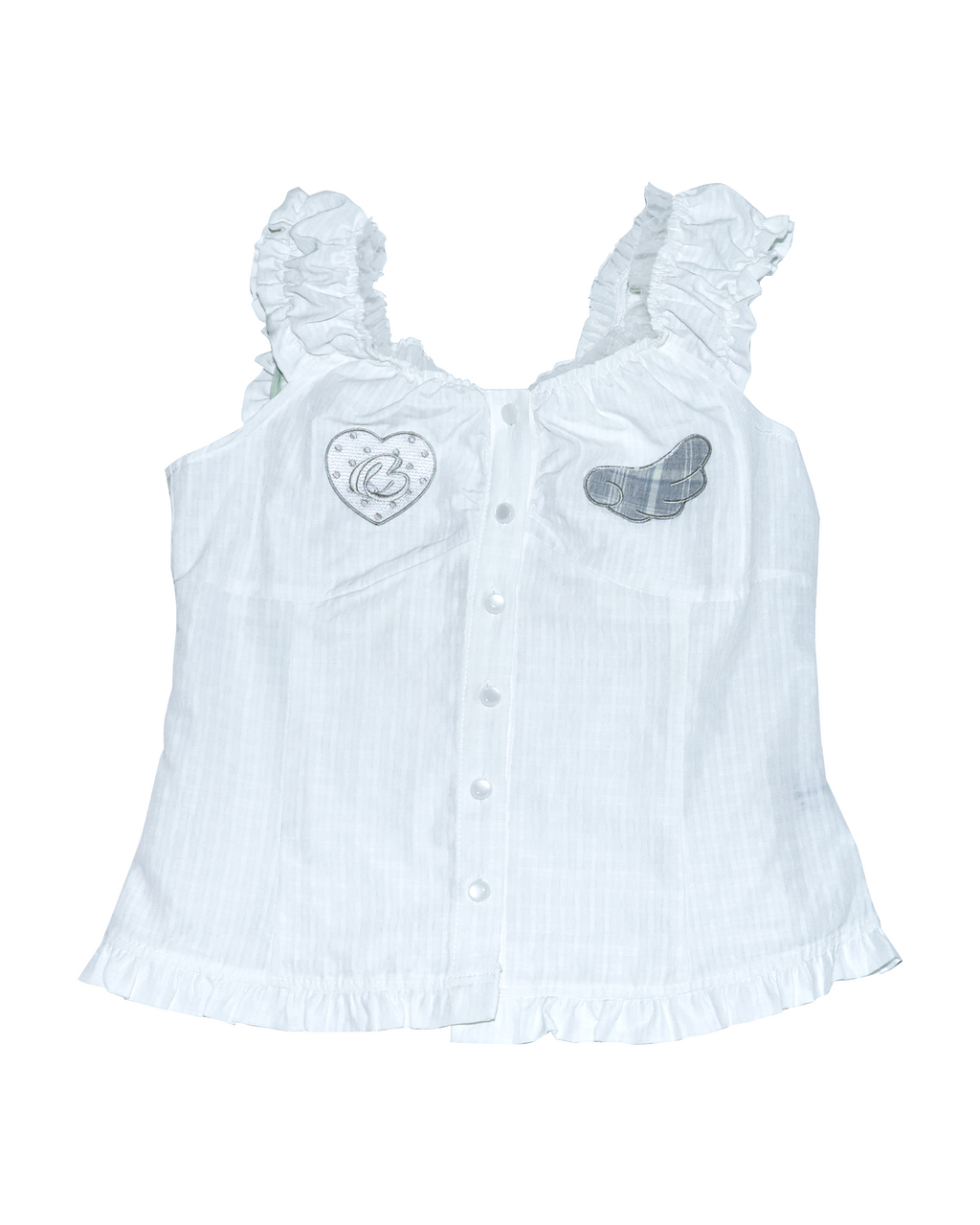 LMpatch frillblouse(white)