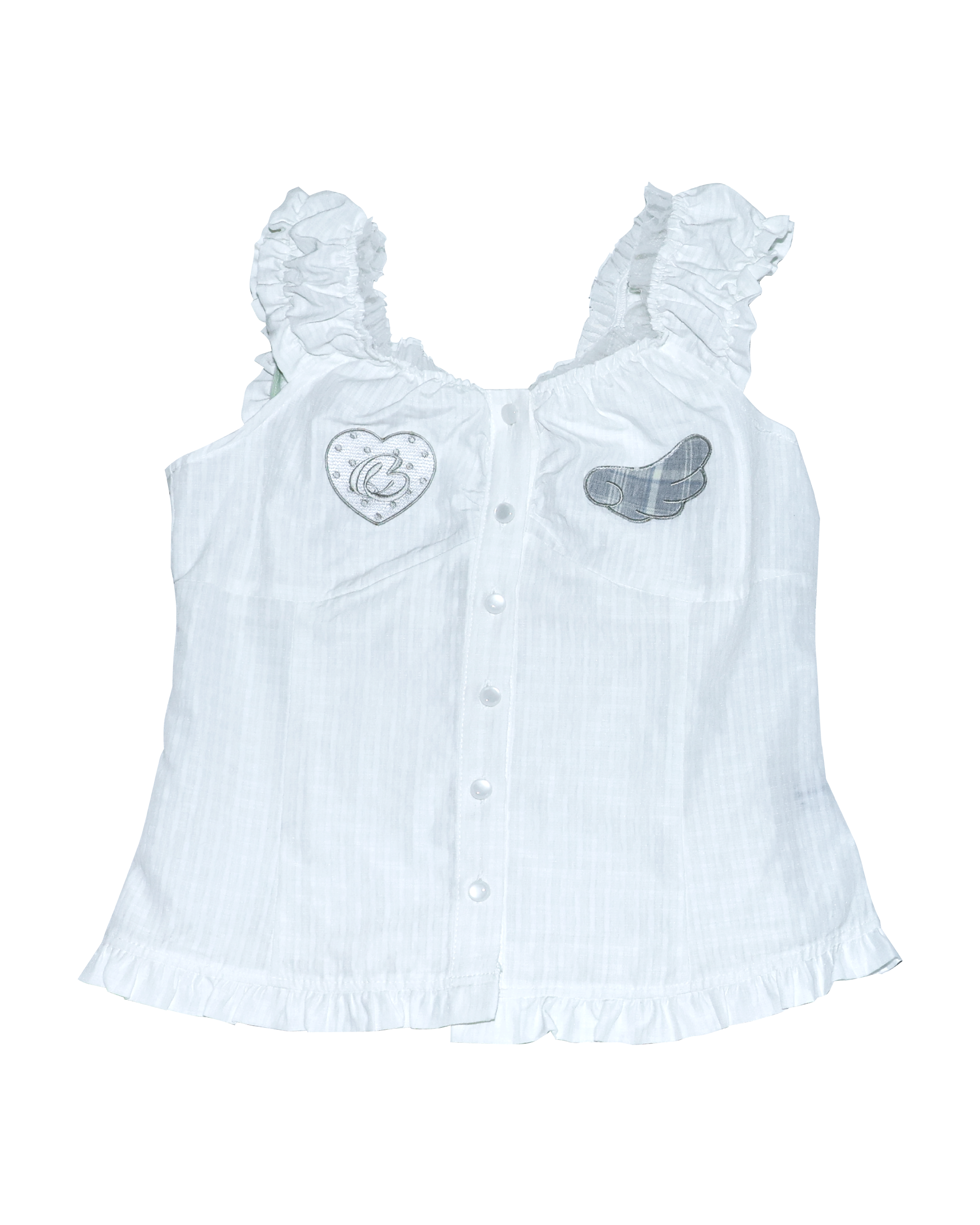 LMpatch frillblouse(white)