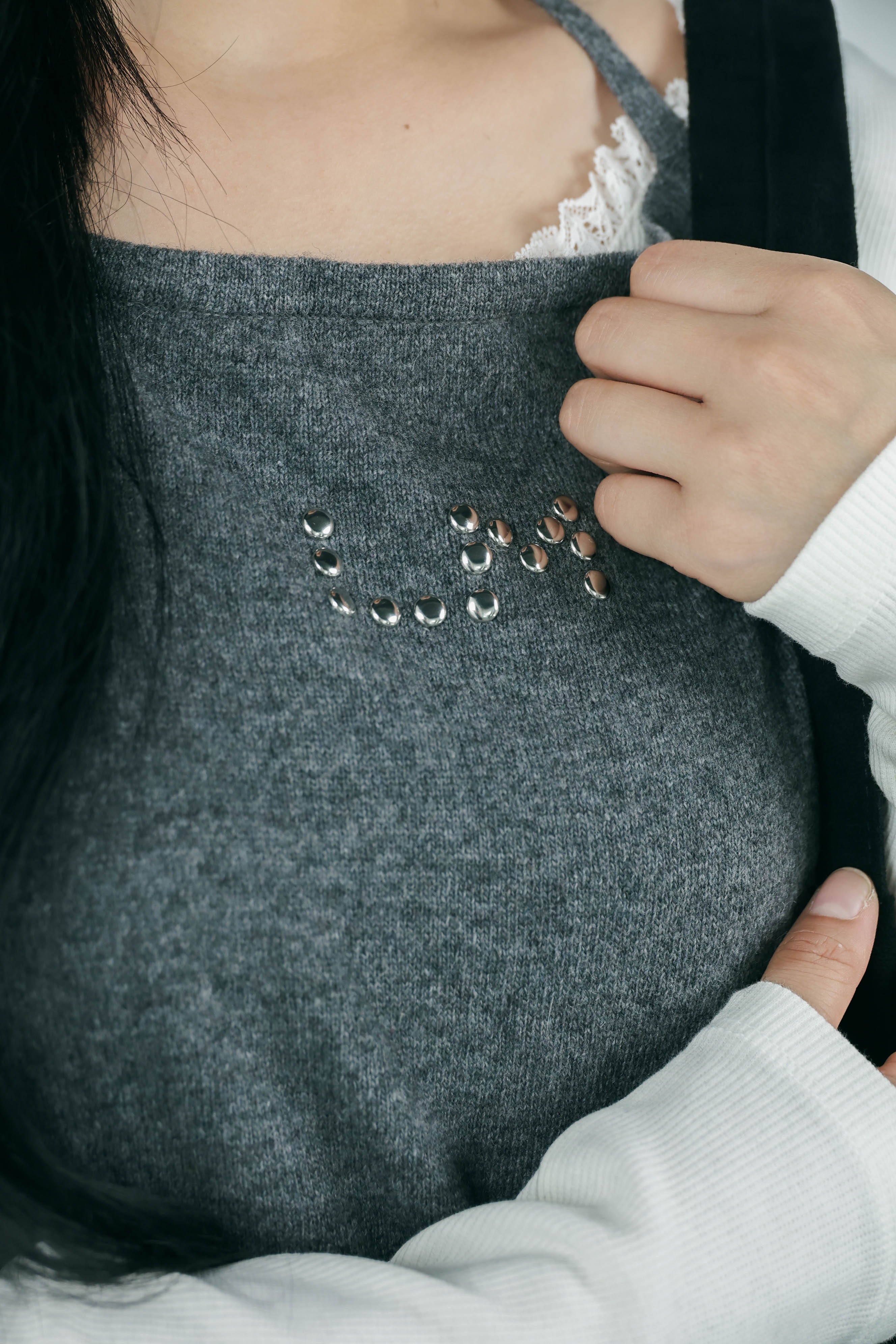 studs layered onepiece(gray)