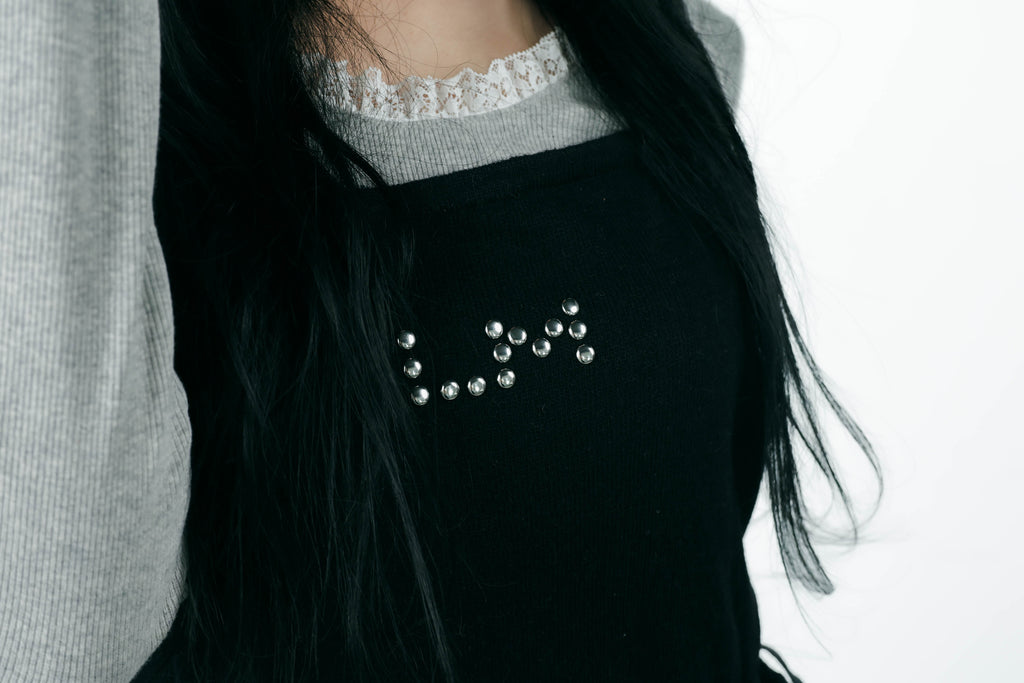 studs layered onepiece(black)