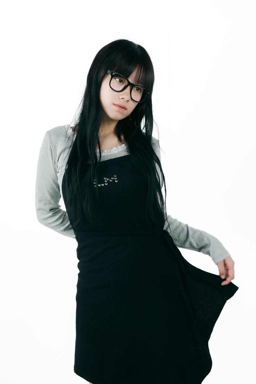 studs layered onepiece(black)
