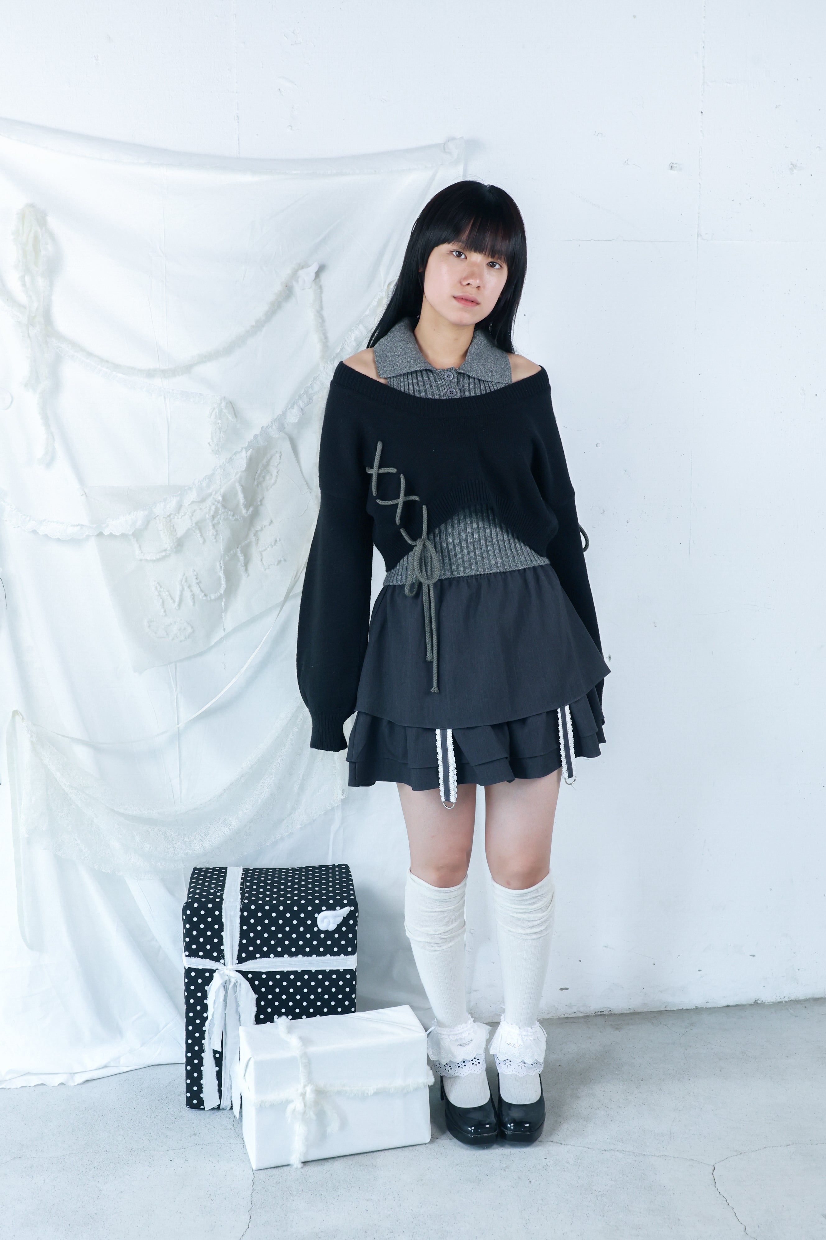 gater tiered skirt(gray)
