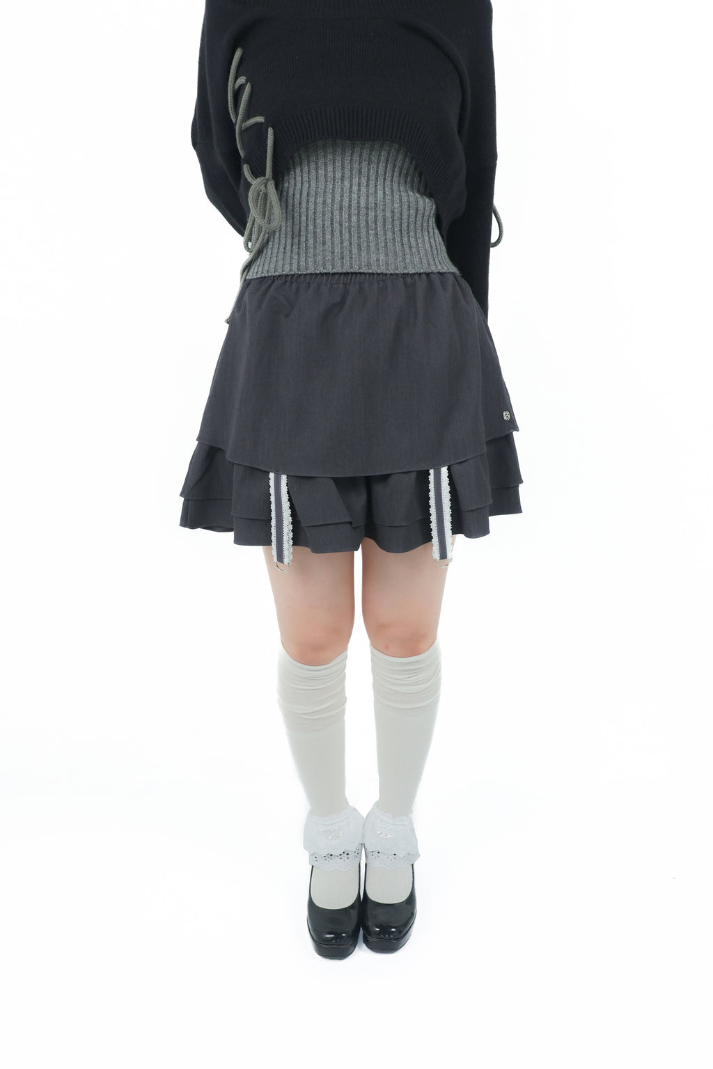 gater tiered skirt(gray)