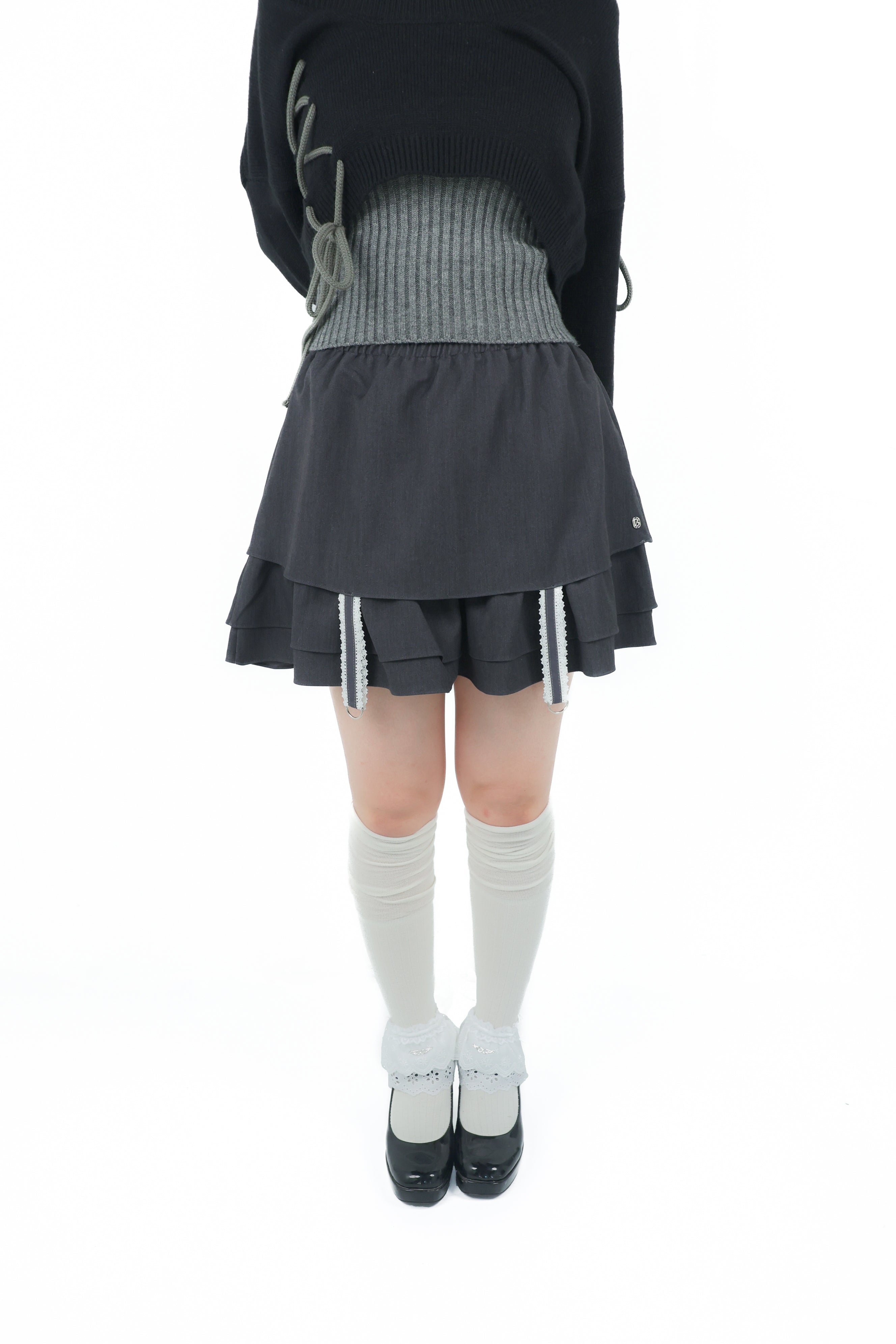 gater tiered skirt(gray)