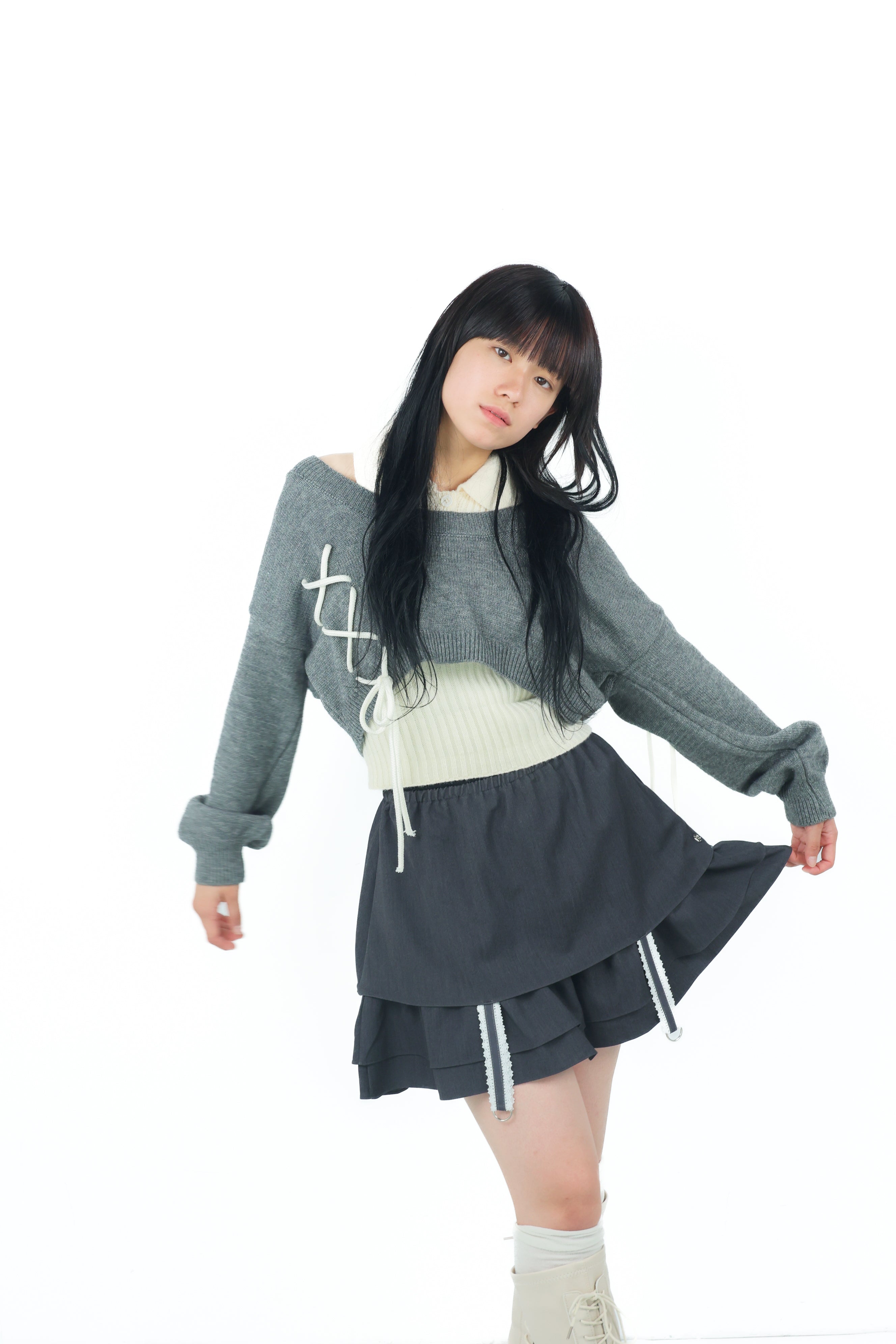 gater tiered skirt(gray)