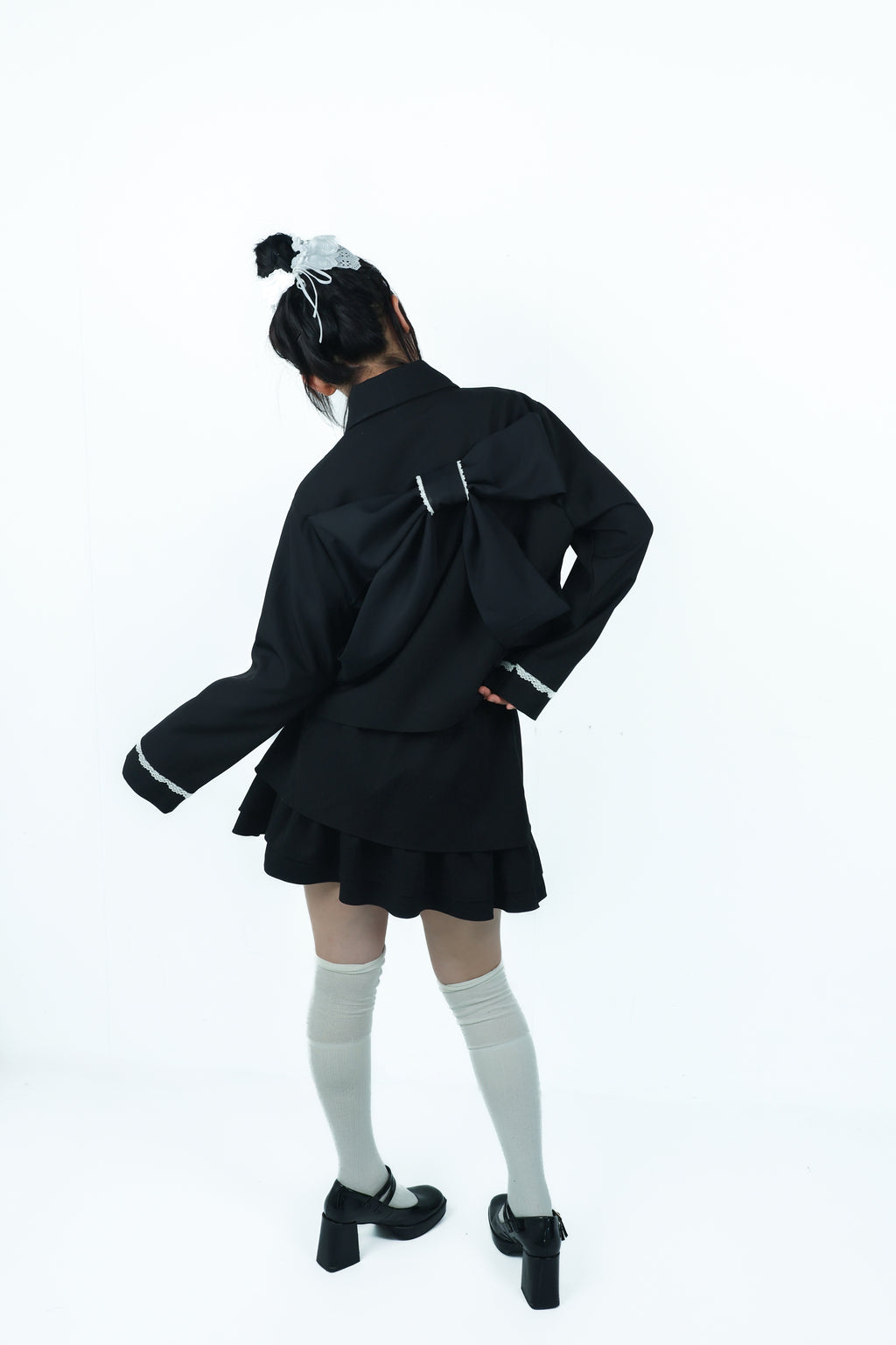 gater tiered skirt(black)