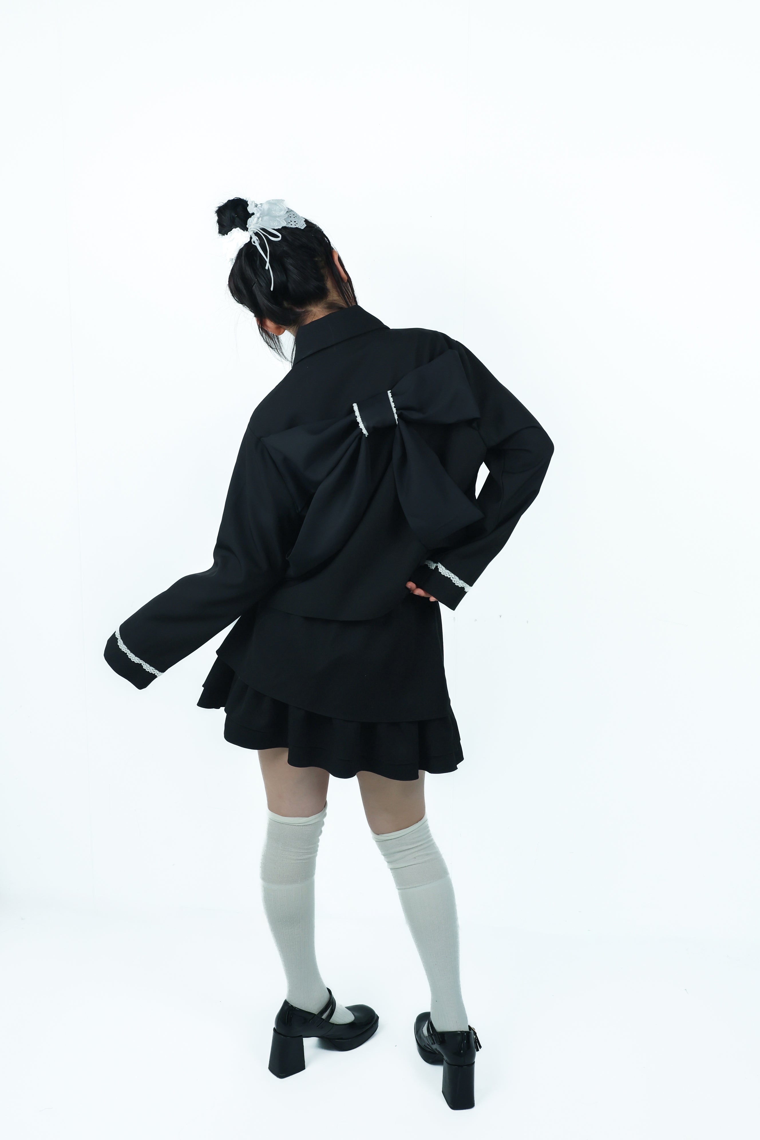 gater tiered skirt(black)