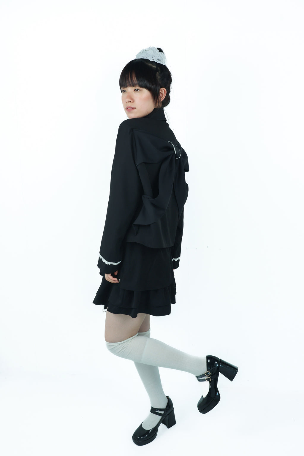 gater tiered skirt(black)