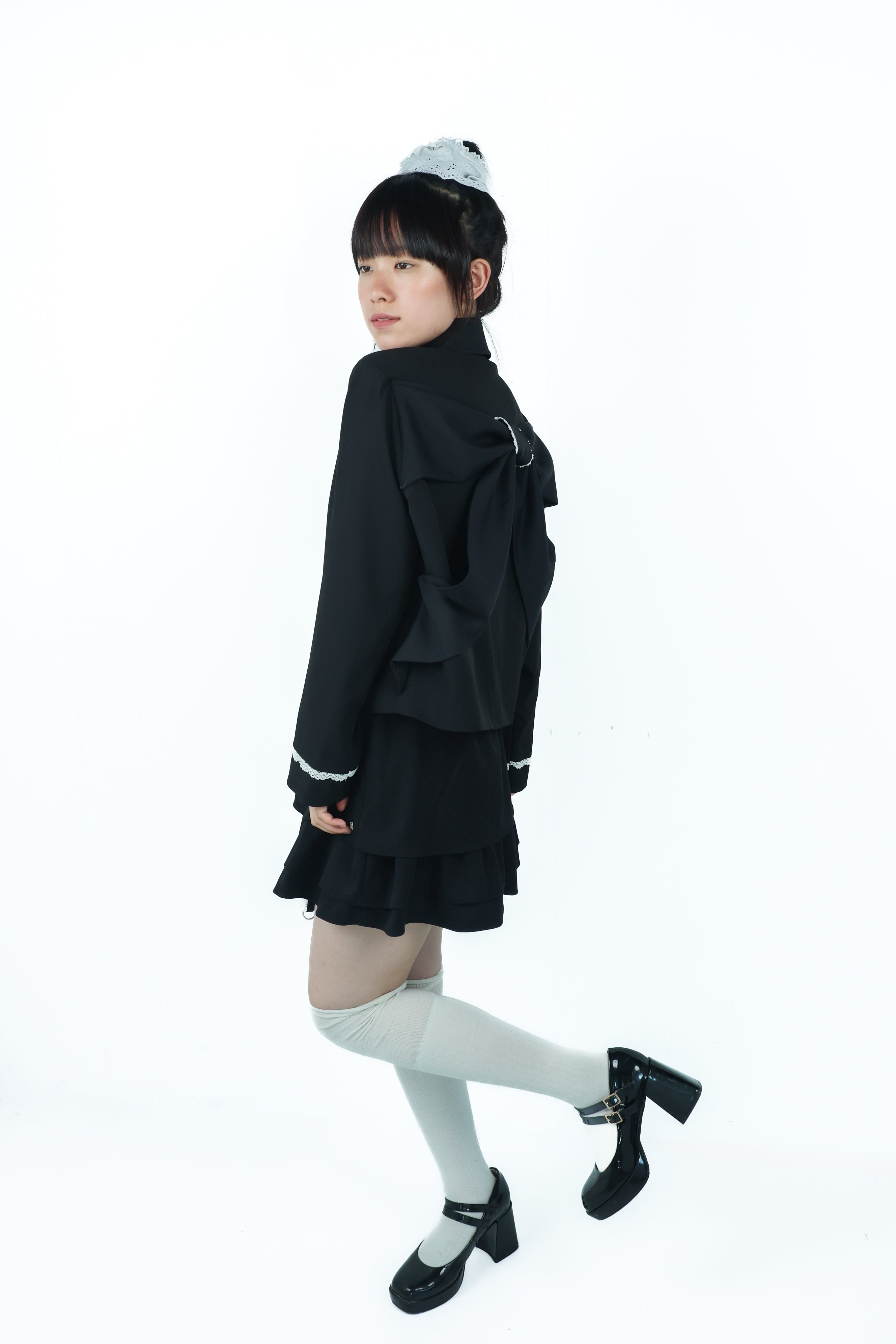 gater tiered skirt(black)