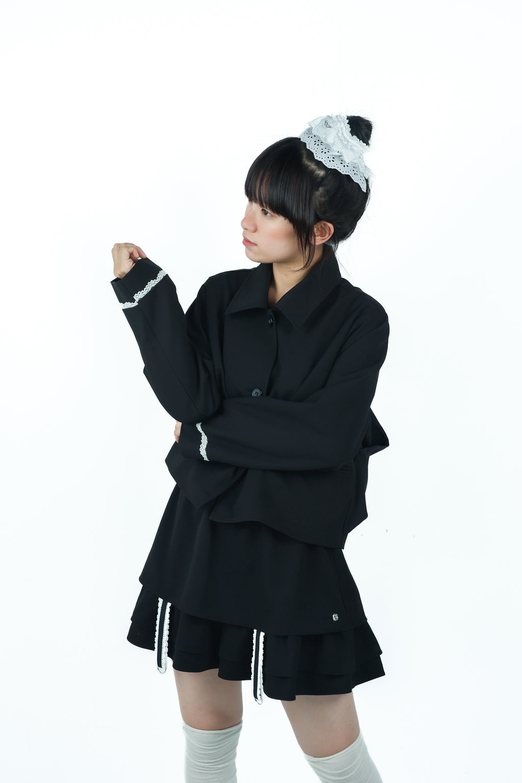 gater tiered skirt(black)