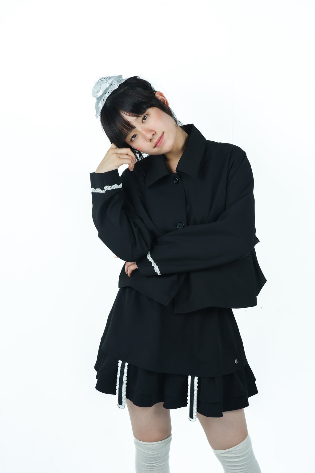 gater tiered skirt(black)